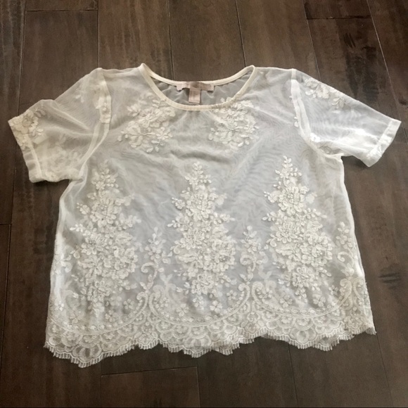 Forever 21 Tops - LACE MESH TOP